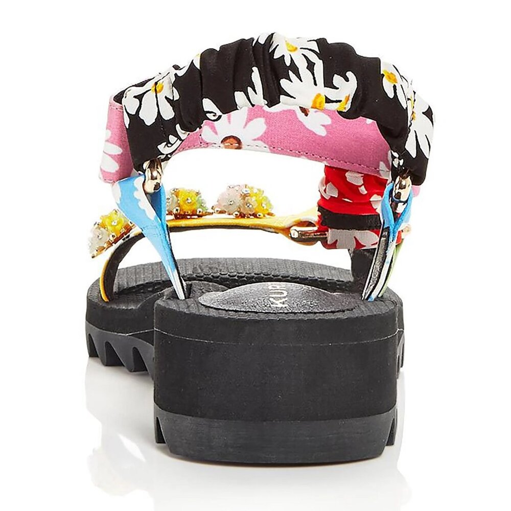 NEW Kurt Geiger London Women's Orion Embellished Floral Wedge Open Toe Sandals - Picture 7 of 7